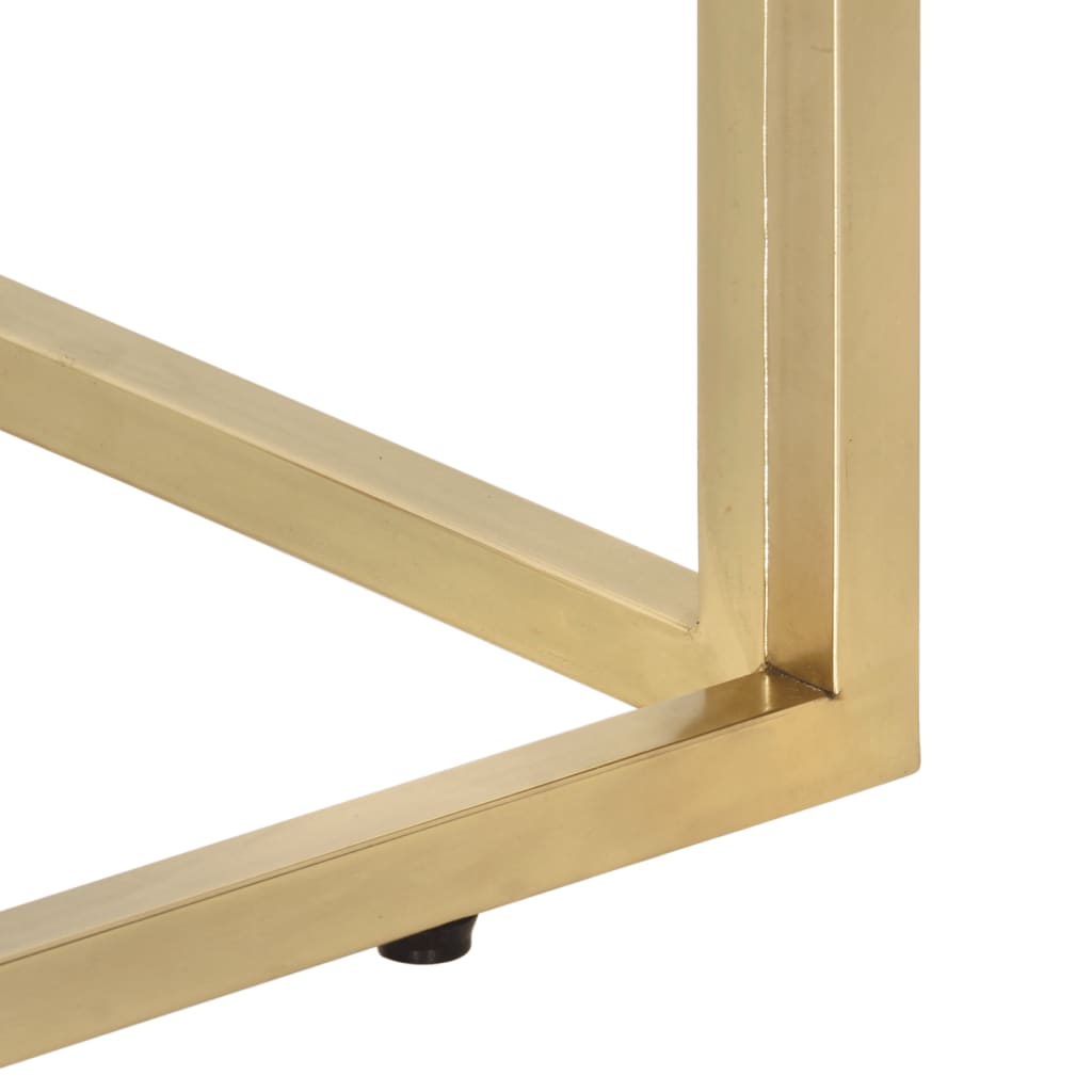 Salontafel roestvrijstaal en gehard glas goudkleurig is nu te koop bij PeponiXL, paradijselijk wonen!
