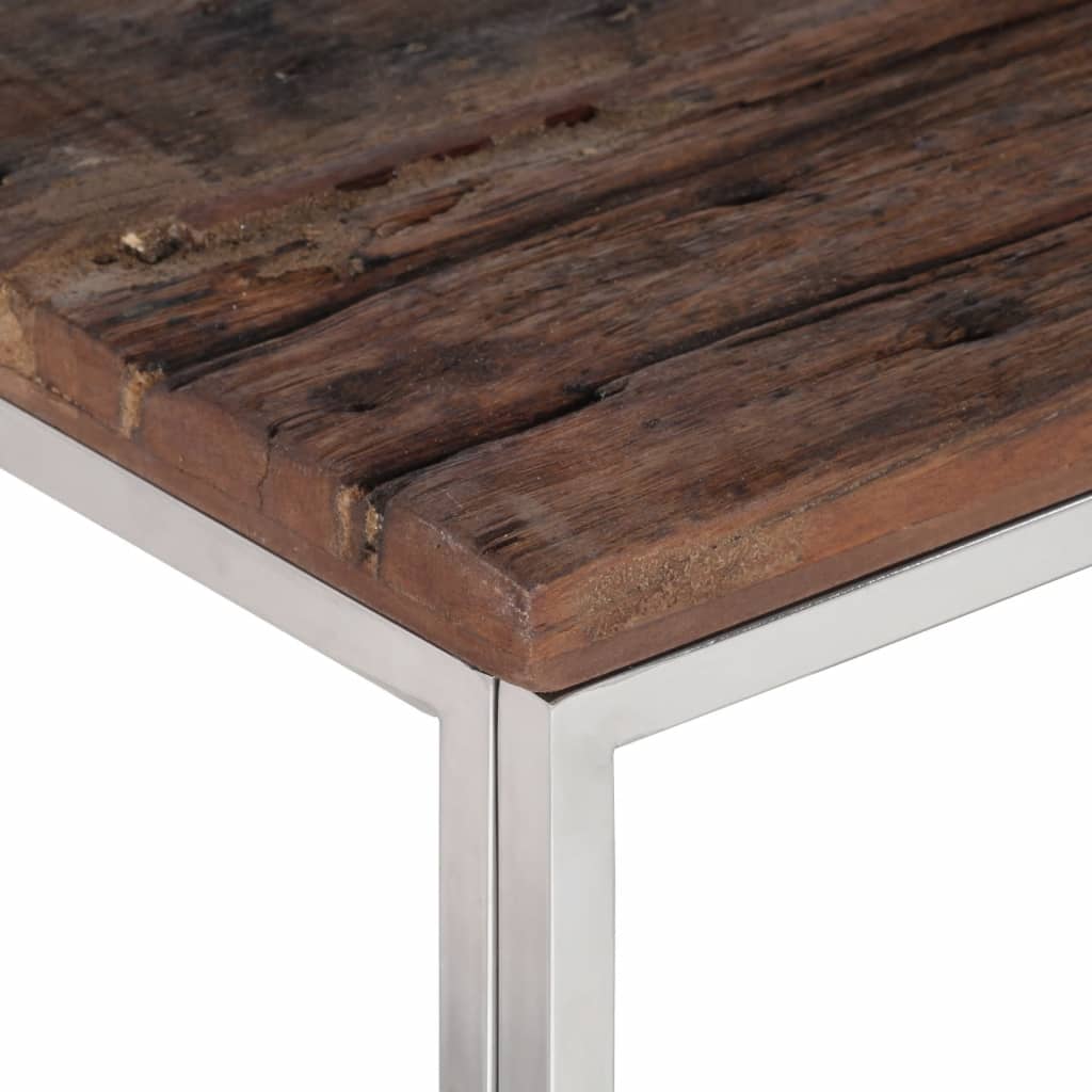 Salontafel roestvrij staal en massief bielshout zilverkleurig is nu te koop bij PeponiXL, paradijselijk wonen!