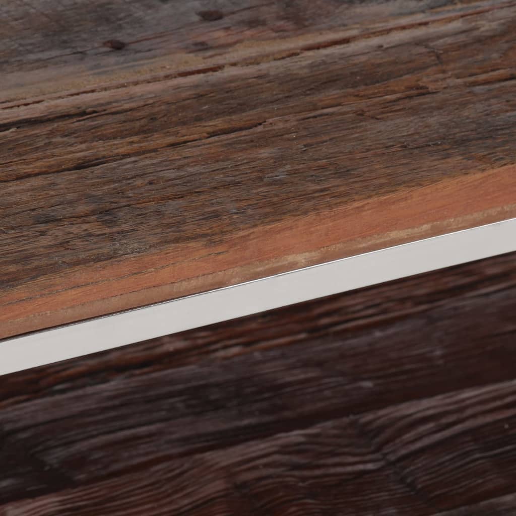 Salontafel roestvrij staal en massief bielshout zilverkleurig is nu te koop bij PeponiXL, paradijselijk wonen!