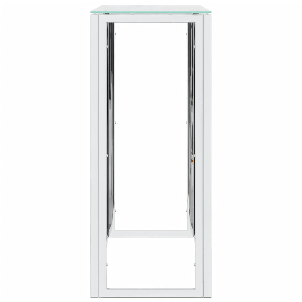 Wandtafel 110x30x70 cm roestvrij staal en glas is nu te koop bij PeponiXL, paradijselijk wonen!