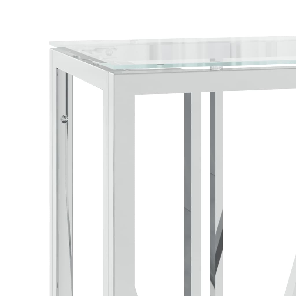 Wandtafel 110x30x70 cm roestvrij staal en glas is nu te koop bij PeponiXL, paradijselijk wonen!