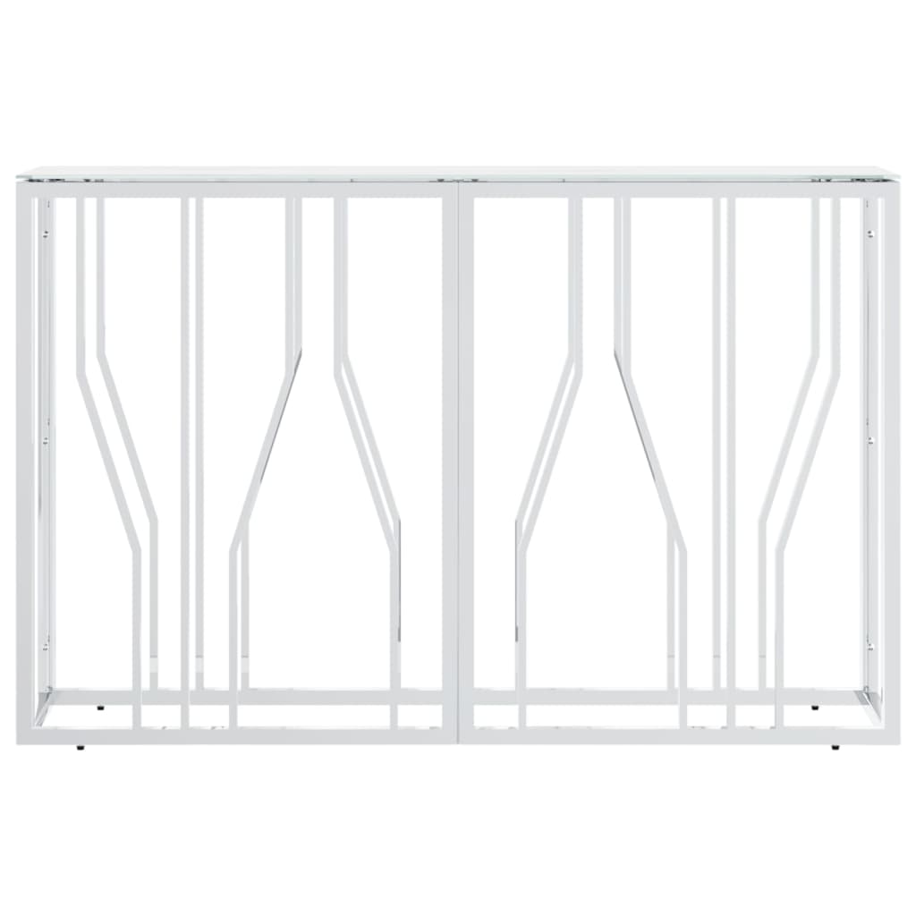 Wandtafel 110x30x70 cm roestvrij staal en glas zilverkleurig is nu te koop bij PeponiXL, paradijselijk wonen!