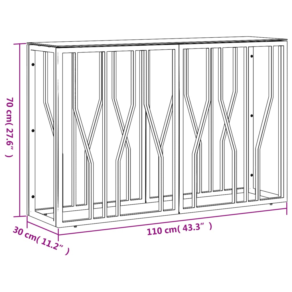 Wandtafel 110x30x70 cm roestvrij staal en glas zilverkleurig is nu te koop bij PeponiXL, paradijselijk wonen!