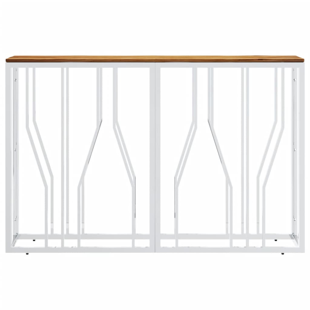 Wandtafel roestvrij staal en massief acaciahout zilverkleurig is nu te koop bij PeponiXL, paradijselijk wonen!