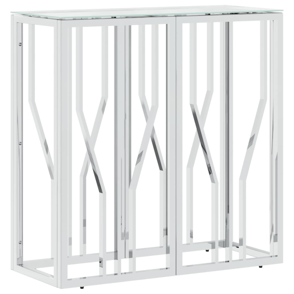 Wandtafel 70x30x70 cm roestvrij staal en glas is nu te koop bij PeponiXL, paradijselijk wonen!