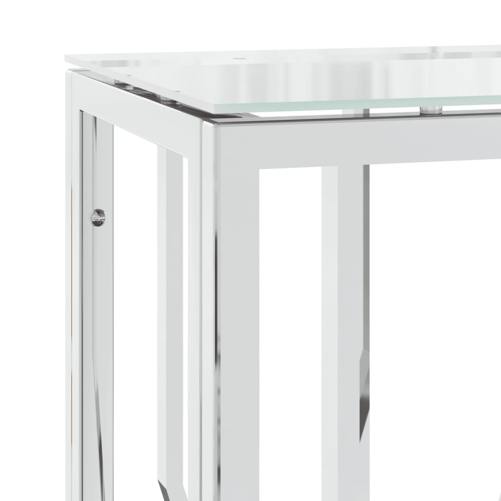 Wandtafel 70x30x70 cm roestvrij staal en glas is nu te koop bij PeponiXL, paradijselijk wonen!