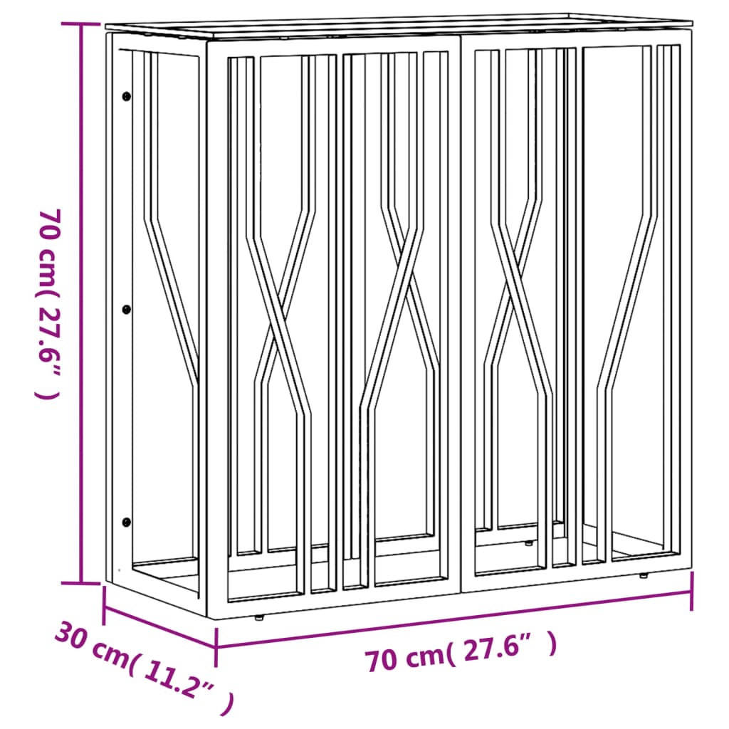 Wandtafel 70x30x70 cm roestvrij staal en glas is nu te koop bij PeponiXL, paradijselijk wonen!