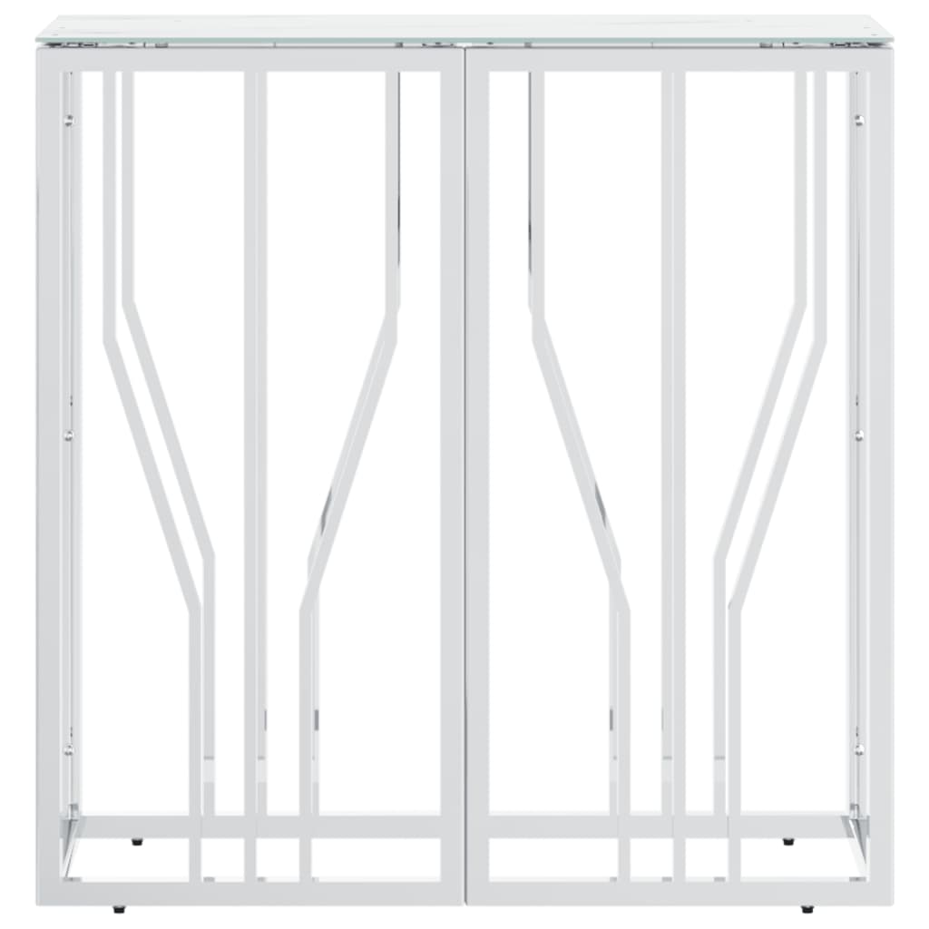 Wandtafel 70x30x70 cm roestvrij staal en glas zilverkleurig is nu te koop bij PeponiXL, paradijselijk wonen!