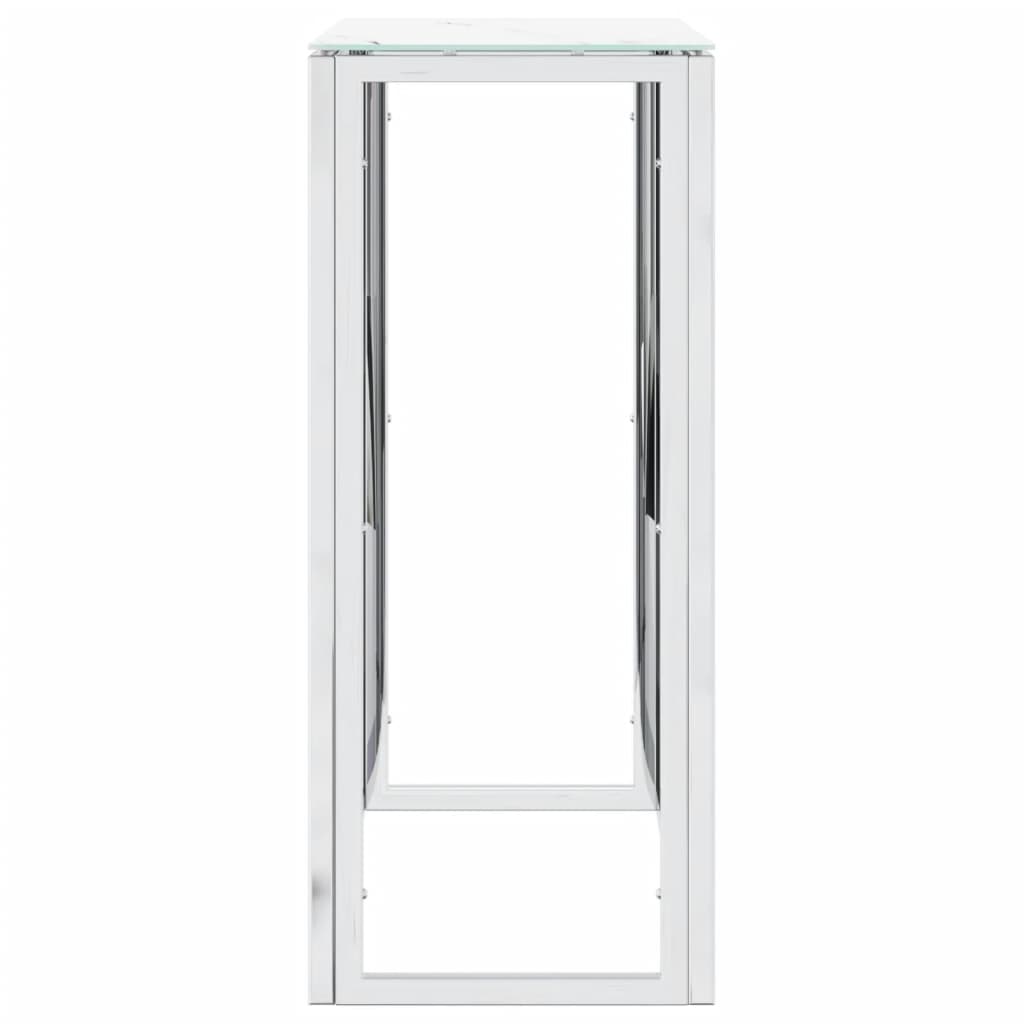Wandtafel 70x30x70 cm roestvrij staal en glas zilverkleurig is nu te koop bij PeponiXL, paradijselijk wonen!