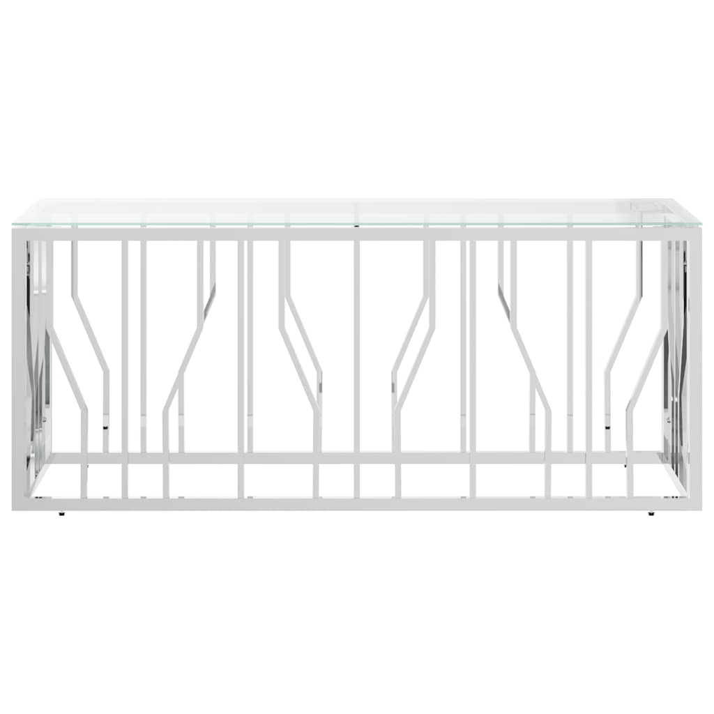 Salontafel 110x45x45 cm roestvrij staal en glas is nu te koop bij PeponiXL, paradijselijk wonen!
