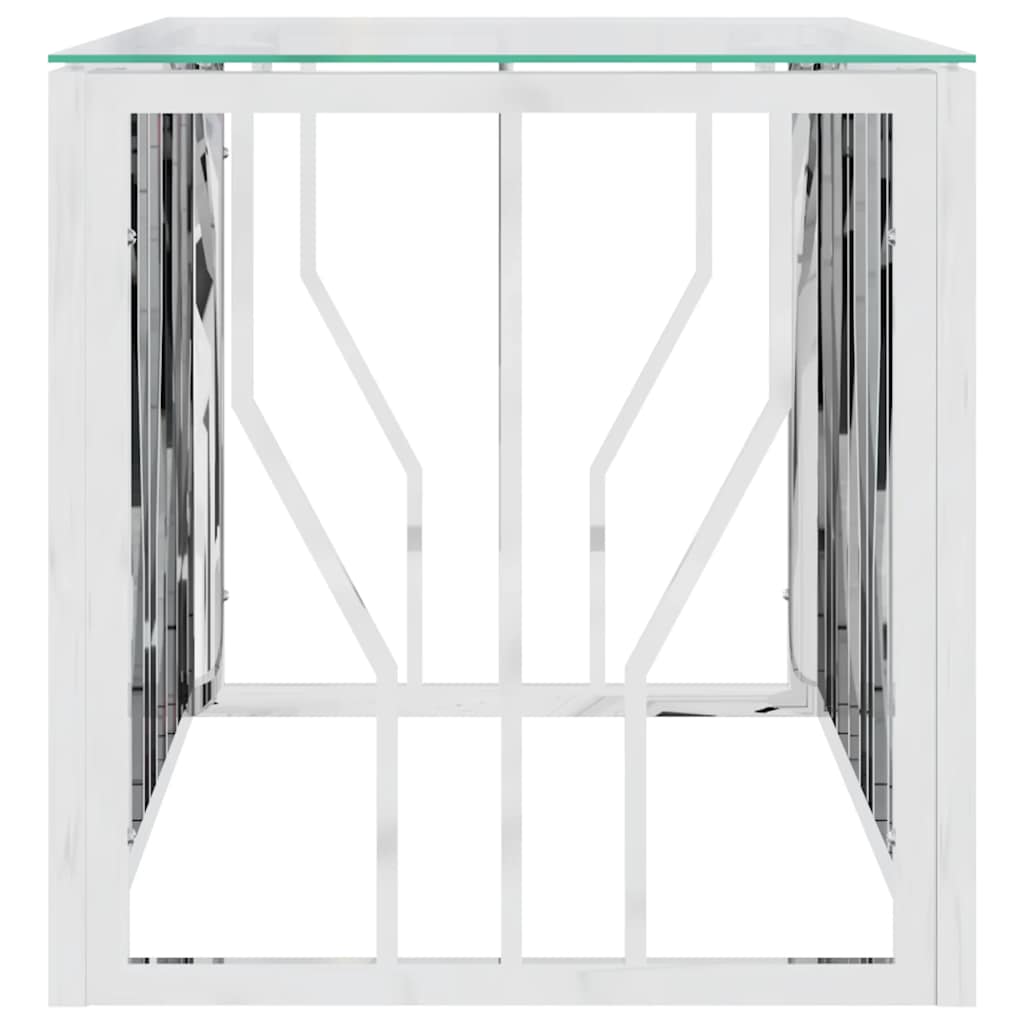 Salontafel 110x45x45 cm roestvrij staal en glas is nu te koop bij PeponiXL, paradijselijk wonen!
