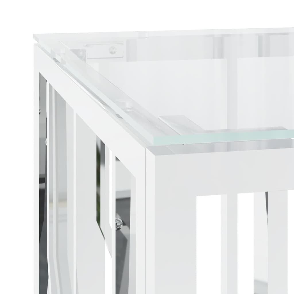 Salontafel 110x45x45 cm roestvrij staal en glas is nu te koop bij PeponiXL, paradijselijk wonen!