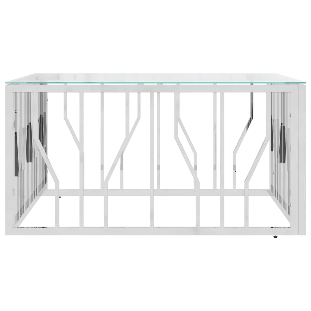 Salontafel 80x80x40 cm roestvrij staal en glas is nu te koop bij PeponiXL, paradijselijk wonen!