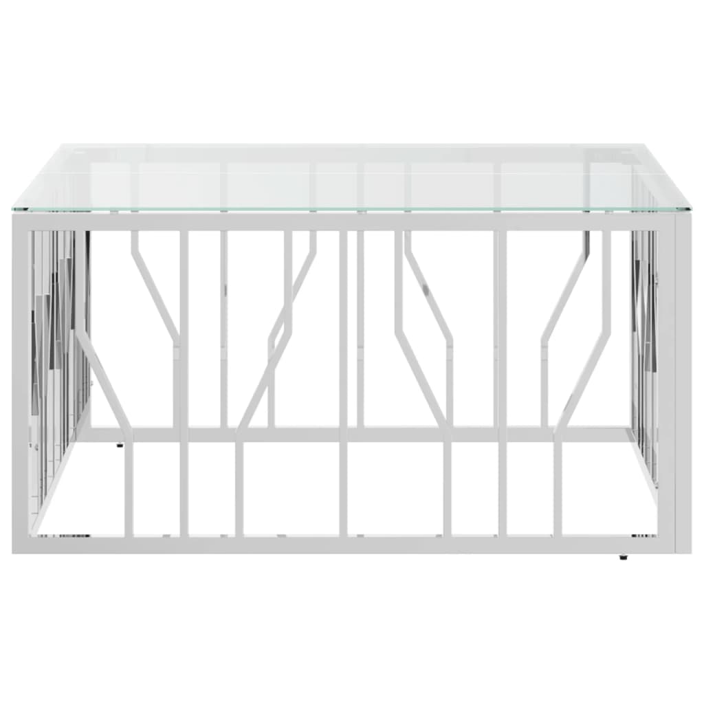 Salontafel 80x80x40 cm roestvrij staal en glas is nu te koop bij PeponiXL, paradijselijk wonen!