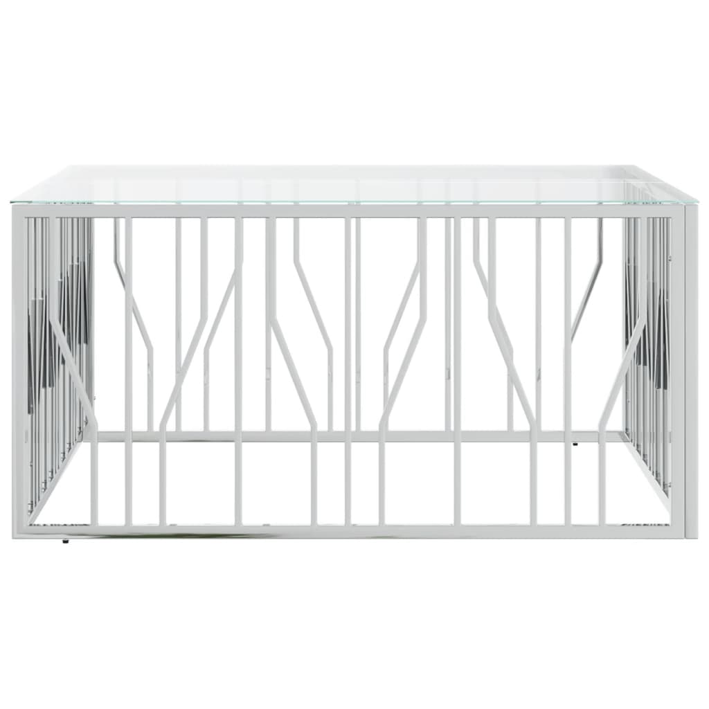Salontafel 100x100x50 cm roestvrij staal en glas is nu te koop bij PeponiXL, paradijselijk wonen!