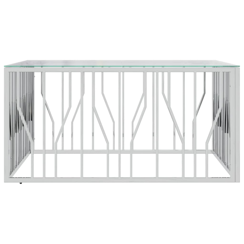 Salontafel 100x100x50 cm roestvrij staal en glas is nu te koop bij PeponiXL, paradijselijk wonen!