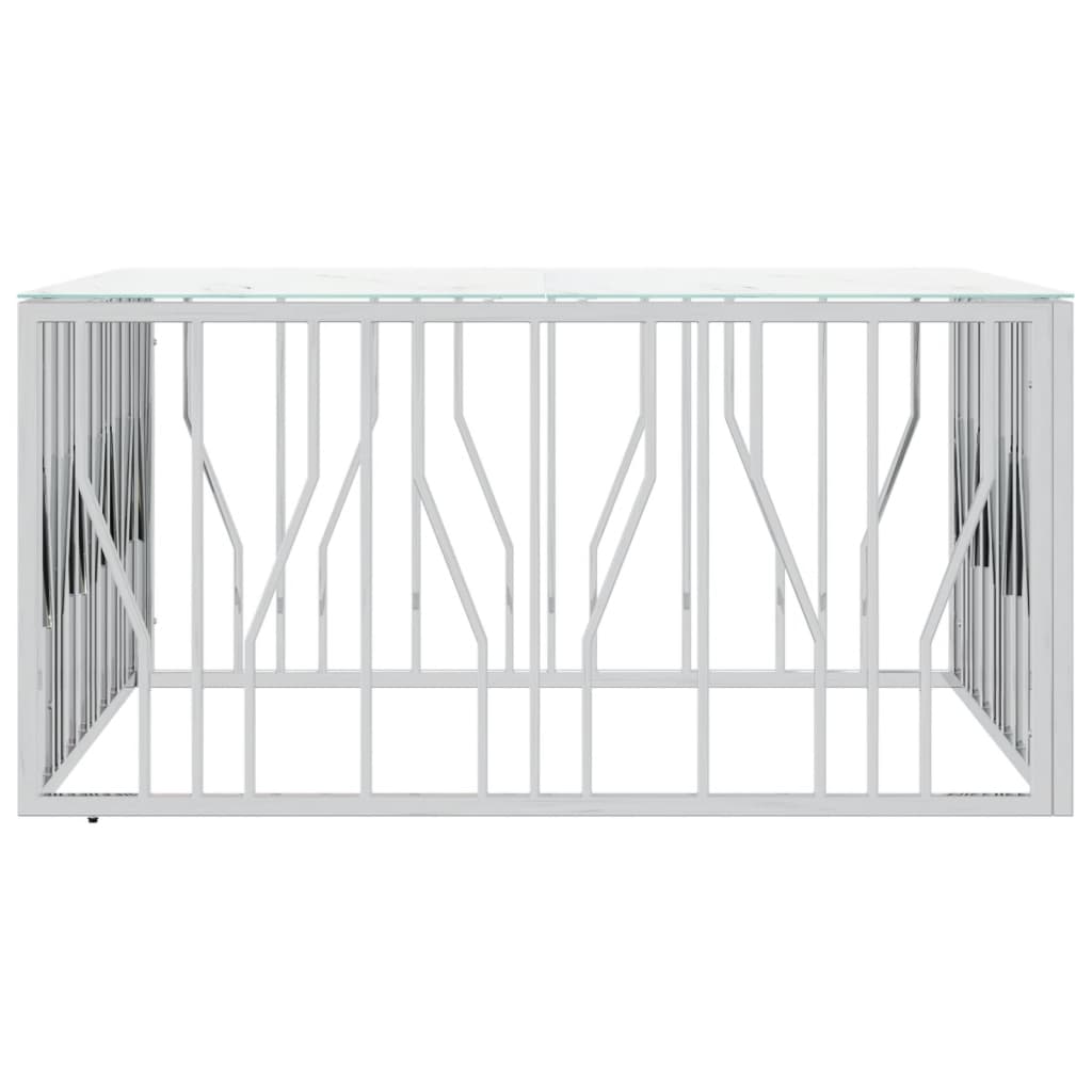 Salontafel 100x100x50 cm roestvrij staal en glas zilverkleurig is nu te koop bij PeponiXL, paradijselijk wonen!