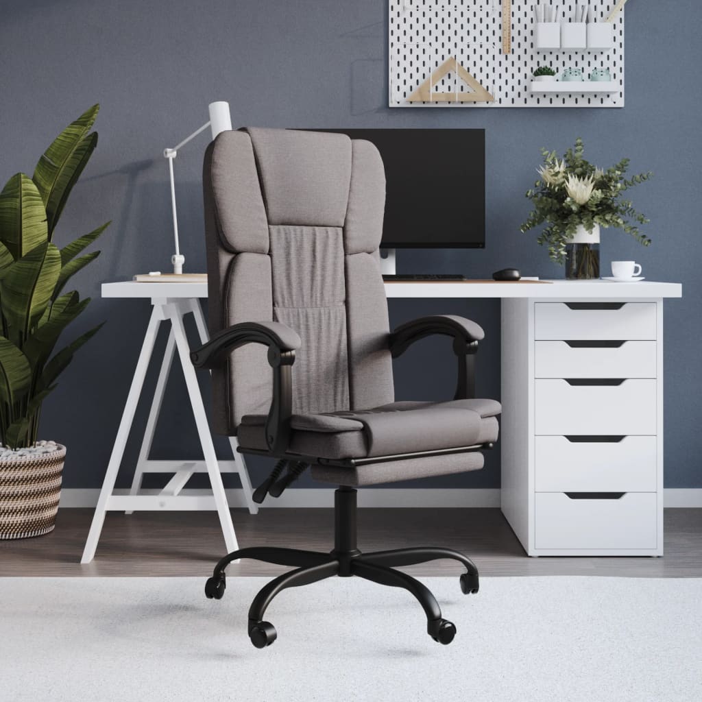 Kantoorstoel verstelbaar stof taupe is nu te koop bij PeponiXL, paradijselijk wonen!