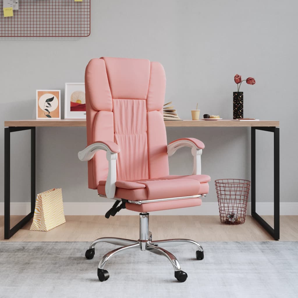 Kantoorstoel verstelbaar kunstleer roze is nu te koop bij PeponiXL, paradijselijk wonen!