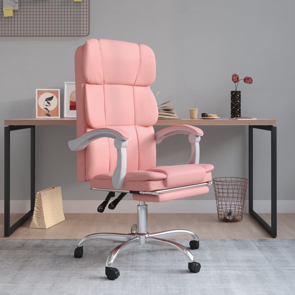 Kantoorstoel verstelbaar kunstleer roze is nu te koop bij PeponiXL, paradijselijk wonen!