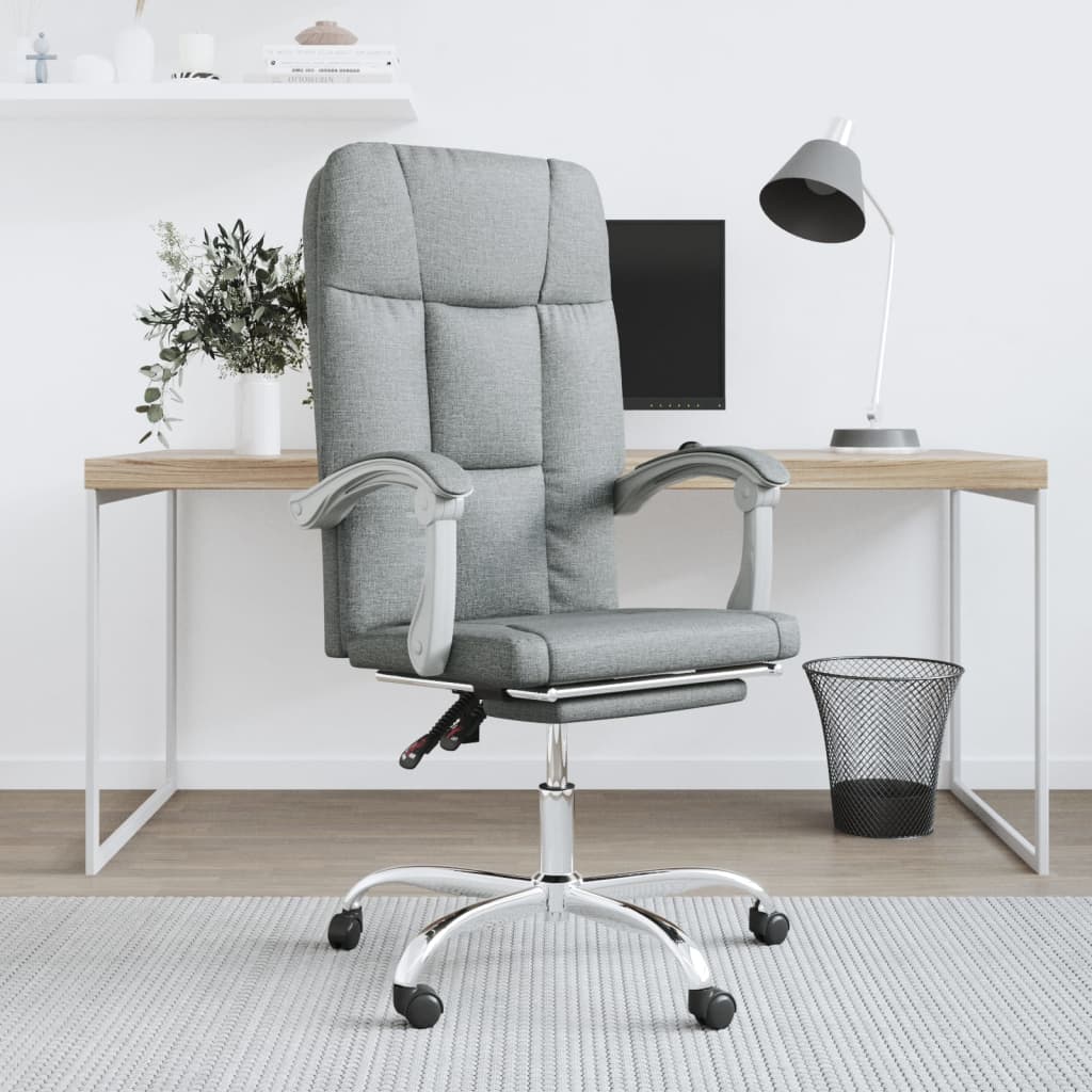 Kantoorstoel verstelbaar stof lichtgrijs is nu te koop bij PeponiXL, paradijselijk wonen!