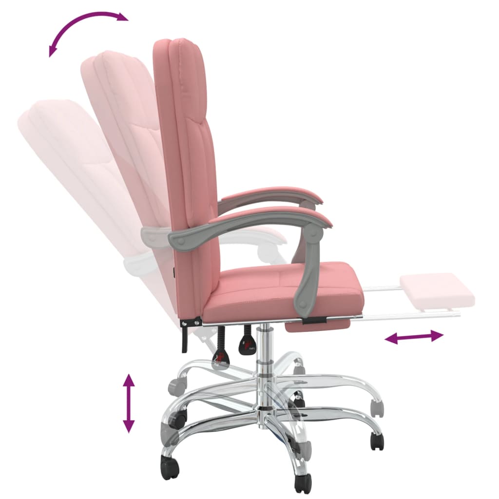 Kantoorstoel verstelbaar kunstleer roze is nu te koop bij PeponiXL, paradijselijk wonen!