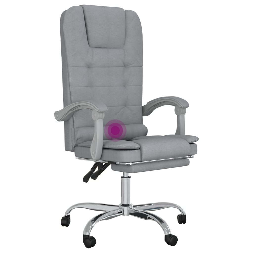 Kantoorstoel massage verstelbaar stof lichtgrijs is nu te koop bij PeponiXL, paradijselijk wonen!