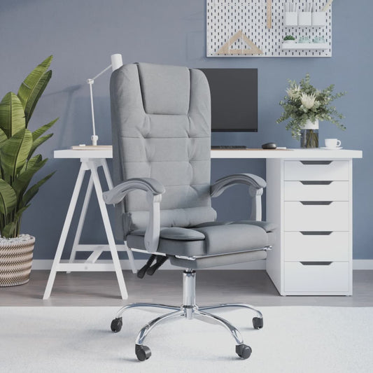 Kantoorstoel massage verstelbaar stof lichtgrijs is nu te koop bij PeponiXL, paradijselijk wonen!