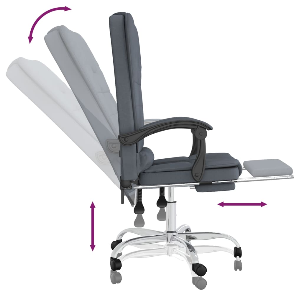 Kantoorstoel massage verstelbaar fluweel donkergrijs is nu te koop bij PeponiXL, paradijselijk wonen!