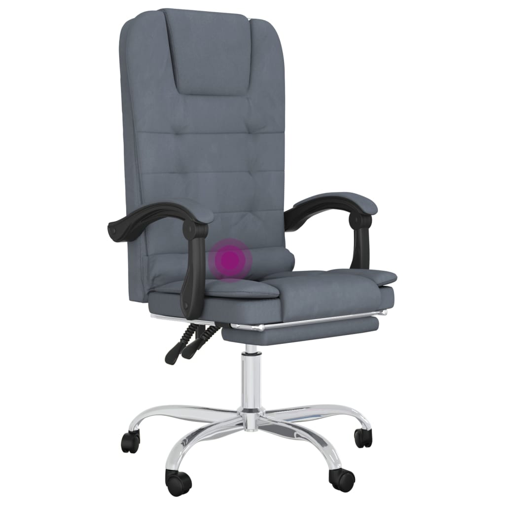 Kantoorstoel massage verstelbaar fluweel donkergrijs is nu te koop bij PeponiXL, paradijselijk wonen!