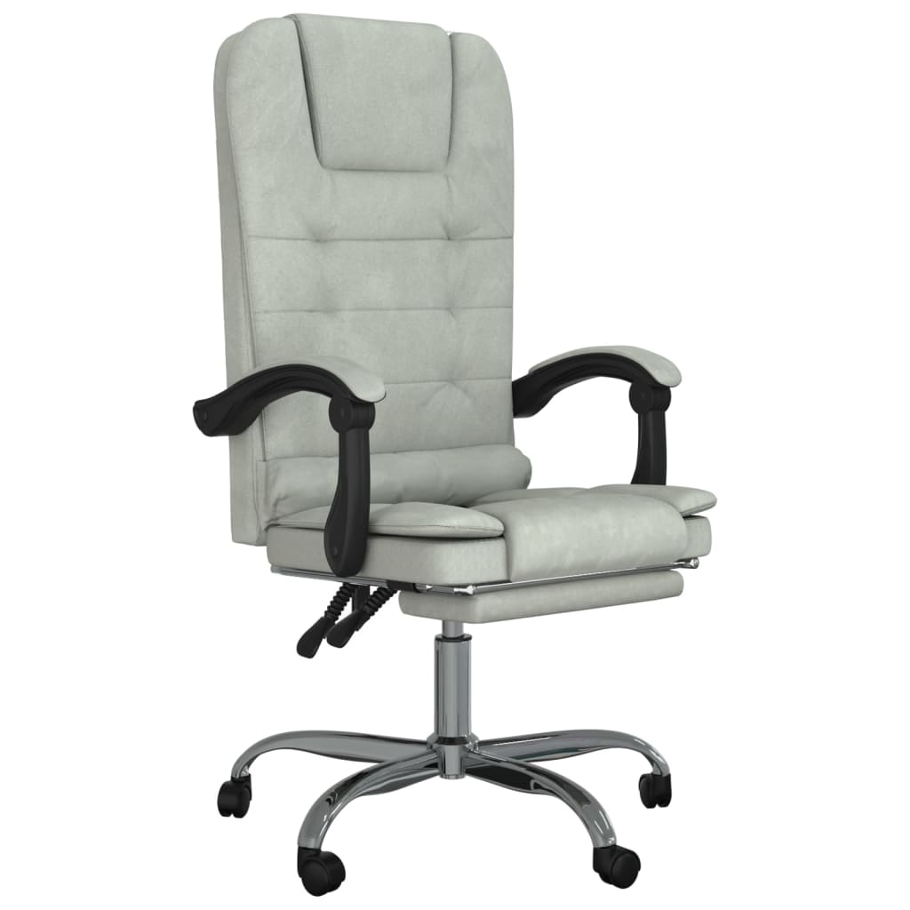 Kantoorstoel massage verstelbaar fluweel lichtgrijs is nu te koop bij PeponiXL, paradijselijk wonen!