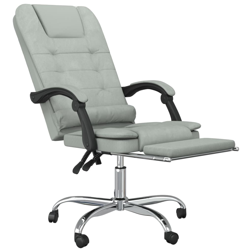 Kantoorstoel massage verstelbaar fluweel lichtgrijs is nu te koop bij PeponiXL, paradijselijk wonen!