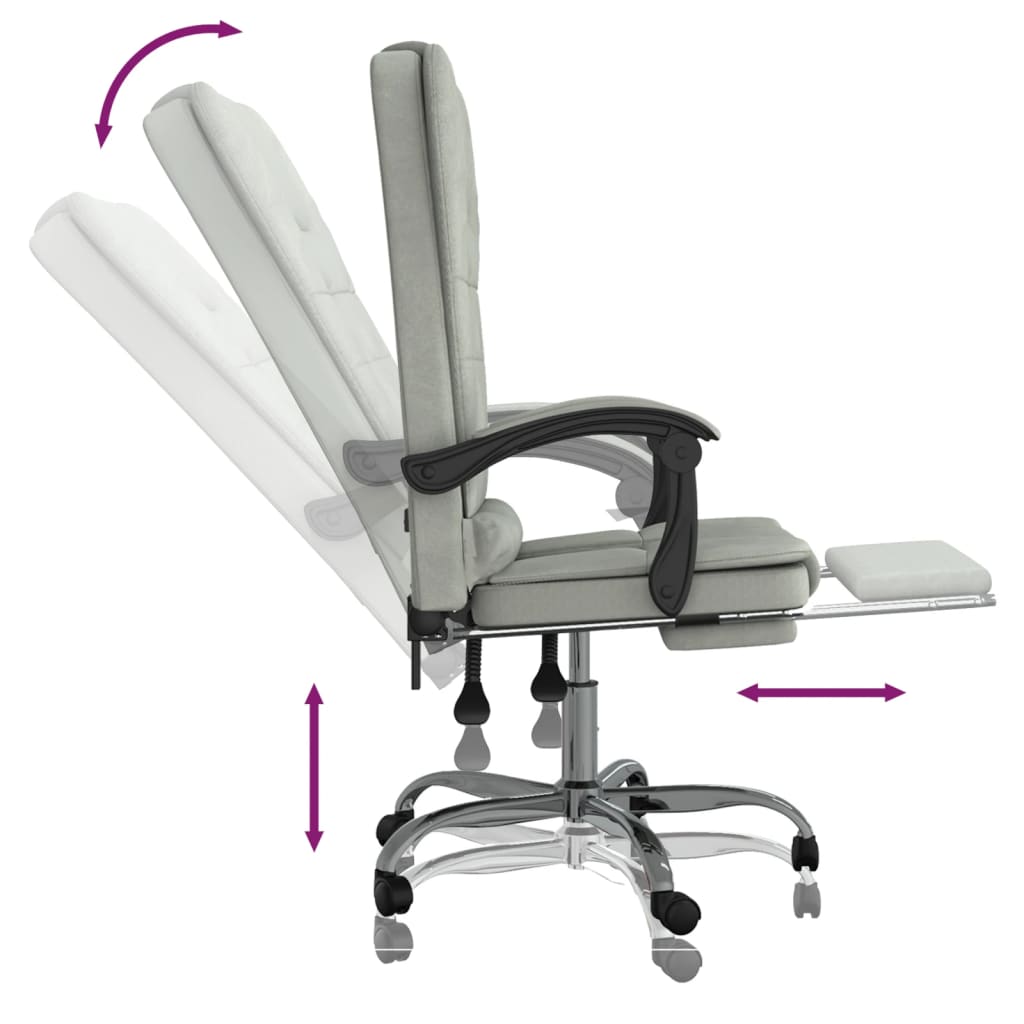 Kantoorstoel massage verstelbaar fluweel lichtgrijs is nu te koop bij PeponiXL, paradijselijk wonen!