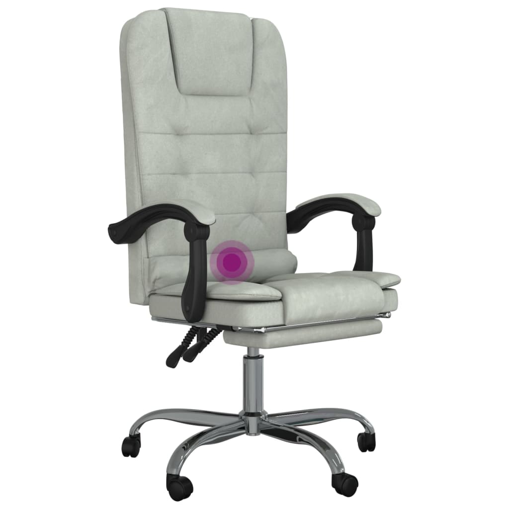 Kantoorstoel massage verstelbaar fluweel lichtgrijs is nu te koop bij PeponiXL, paradijselijk wonen!