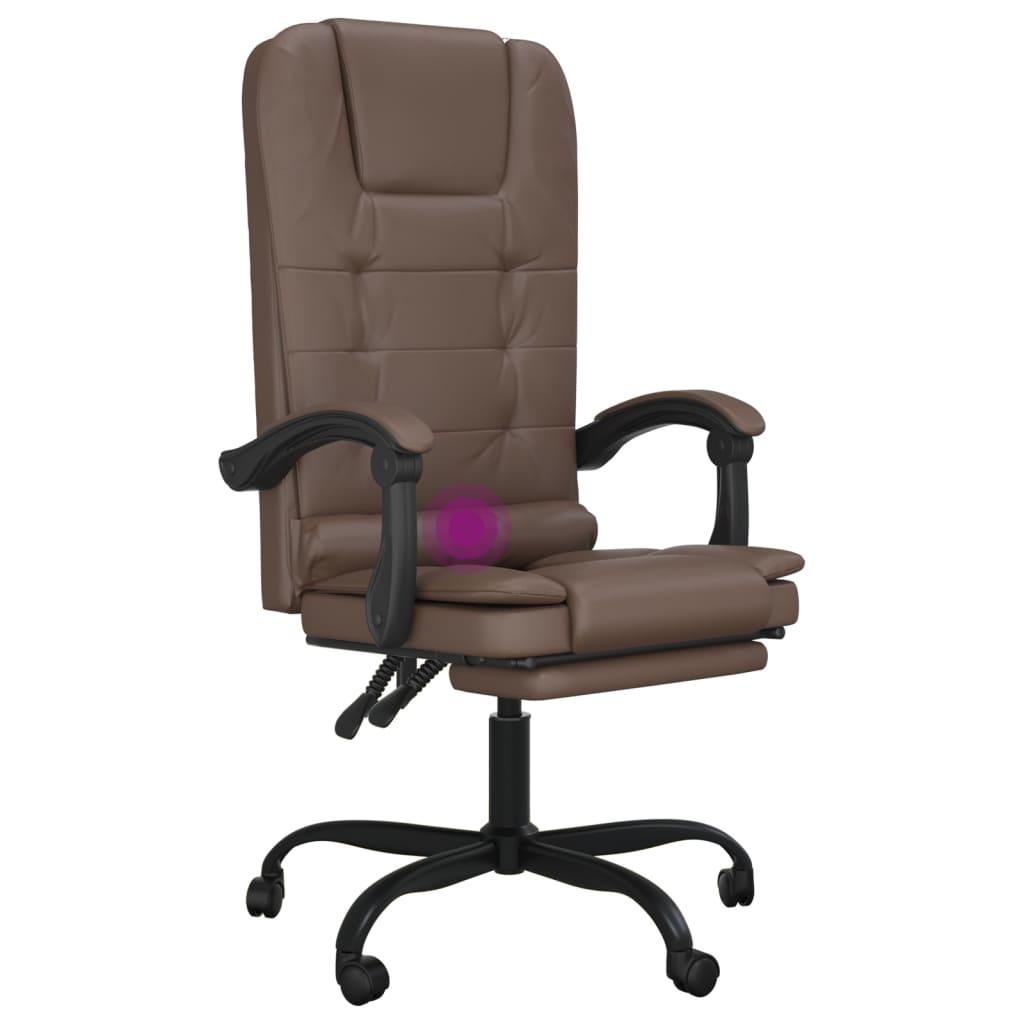 Kantoorstoel massage verstelbaar kunstleer bruin is nu te koop bij PeponiXL, paradijselijk wonen!