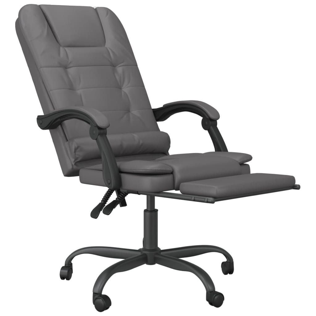 Kantoorstoel massage verstelbaar kunstleer grijs is nu te koop bij PeponiXL, paradijselijk wonen!