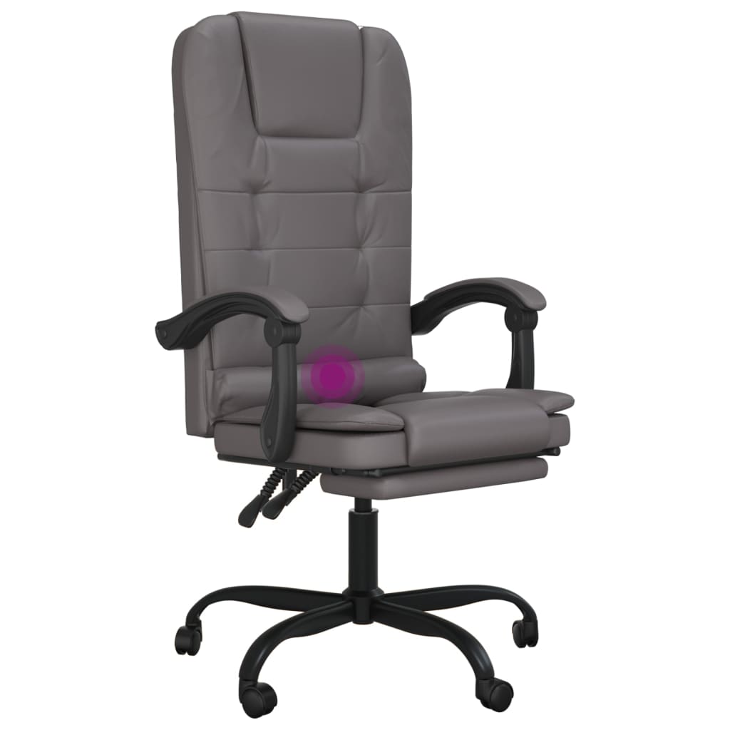 Kantoorstoel massage verstelbaar kunstleer grijs is nu te koop bij PeponiXL, paradijselijk wonen!