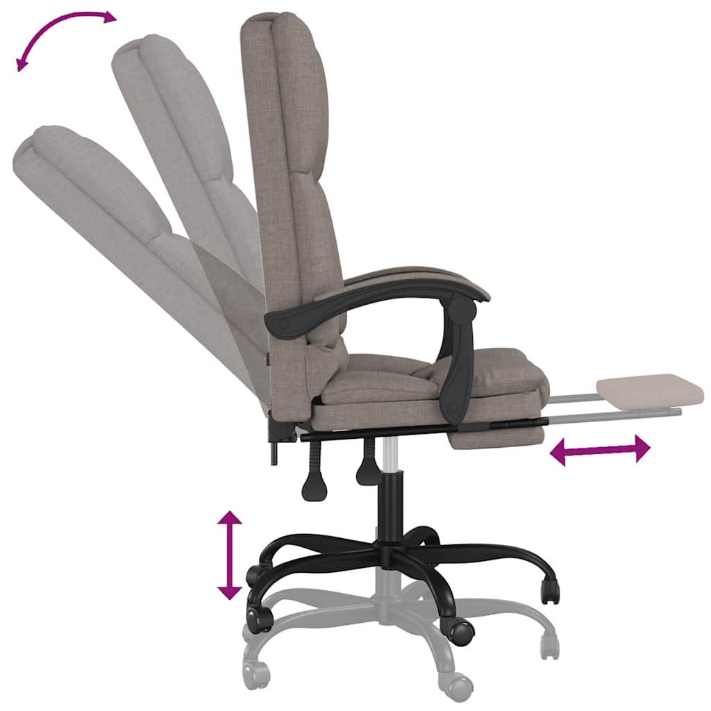 Kantoorstoel massage verstelbaar stof taupe is nu te koop bij PeponiXL, paradijselijk wonen!