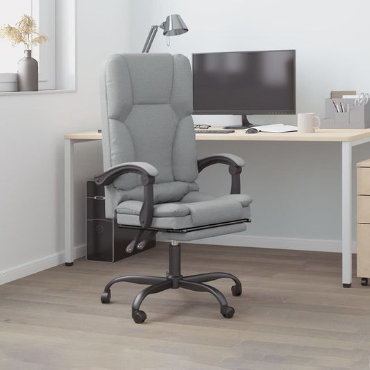 Kantoorstoel massage verstelbaar stof lichtgrijs is nu te koop bij PeponiXL, paradijselijk wonen!