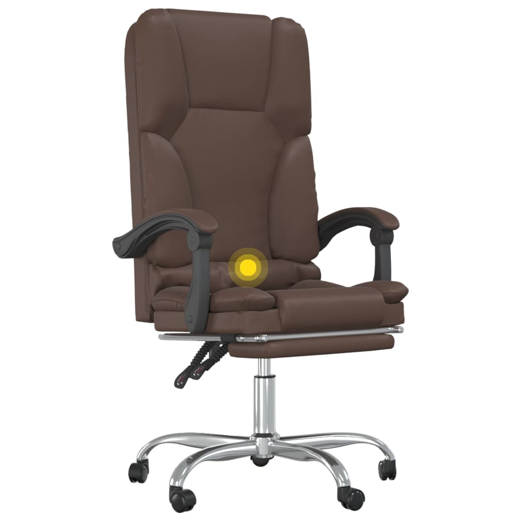 Kantoorstoel massage verstelbaar kunstleer bruin is nu te koop bij PeponiXL, paradijselijk wonen!