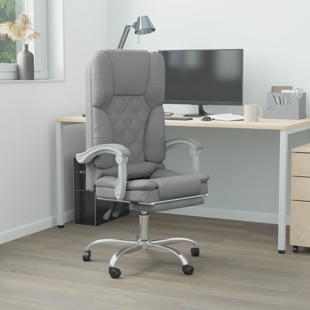 Kantoorstoel massage verstelbaar stof lichtgrijs is nu te koop bij PeponiXL, paradijselijk wonen!