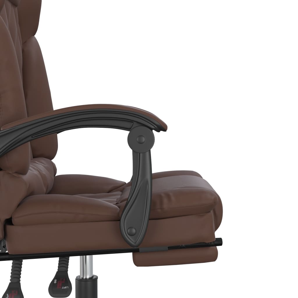 Kantoorstoel massage verstelbaar kunstleer bruin is nu te koop bij PeponiXL, paradijselijk wonen!