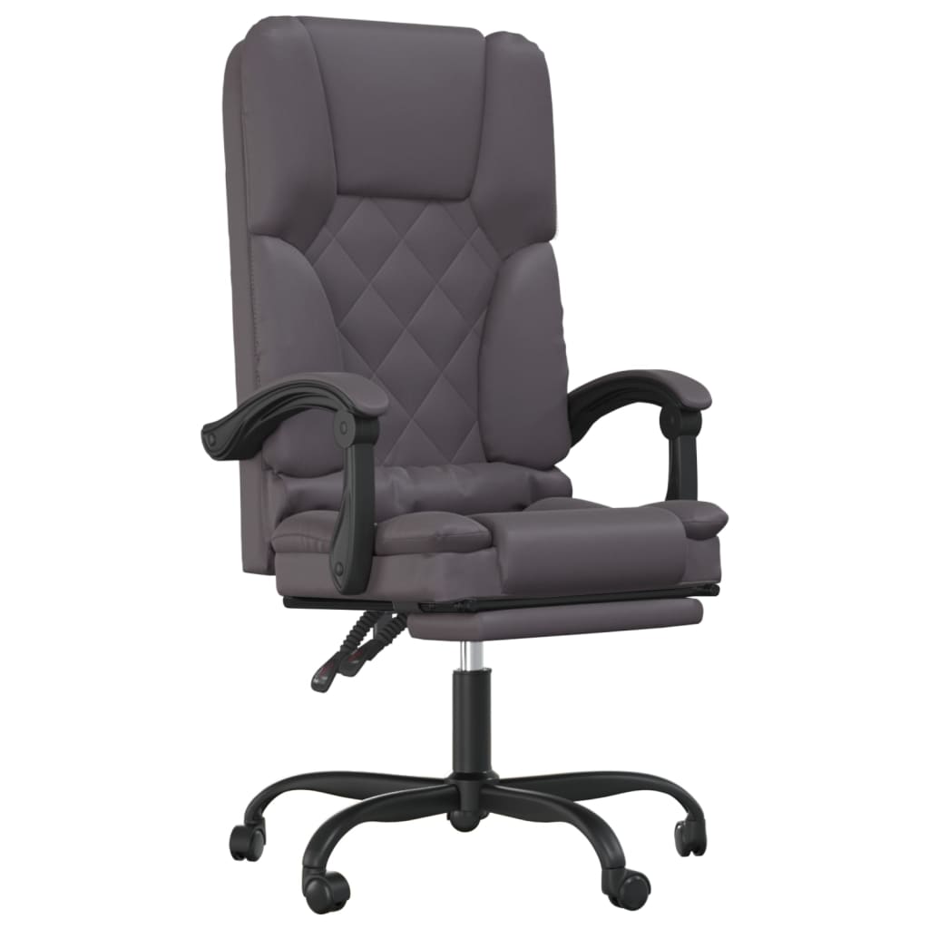 Kantoorstoel massage verstelbaar kunstleer grijs is nu te koop bij PeponiXL, paradijselijk wonen!