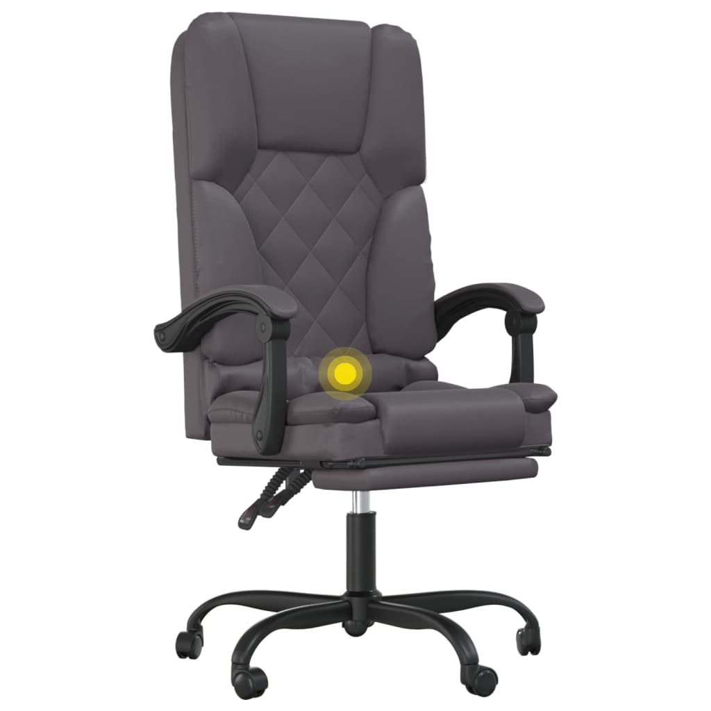 Kantoorstoel massage verstelbaar kunstleer grijs is nu te koop bij PeponiXL, paradijselijk wonen!