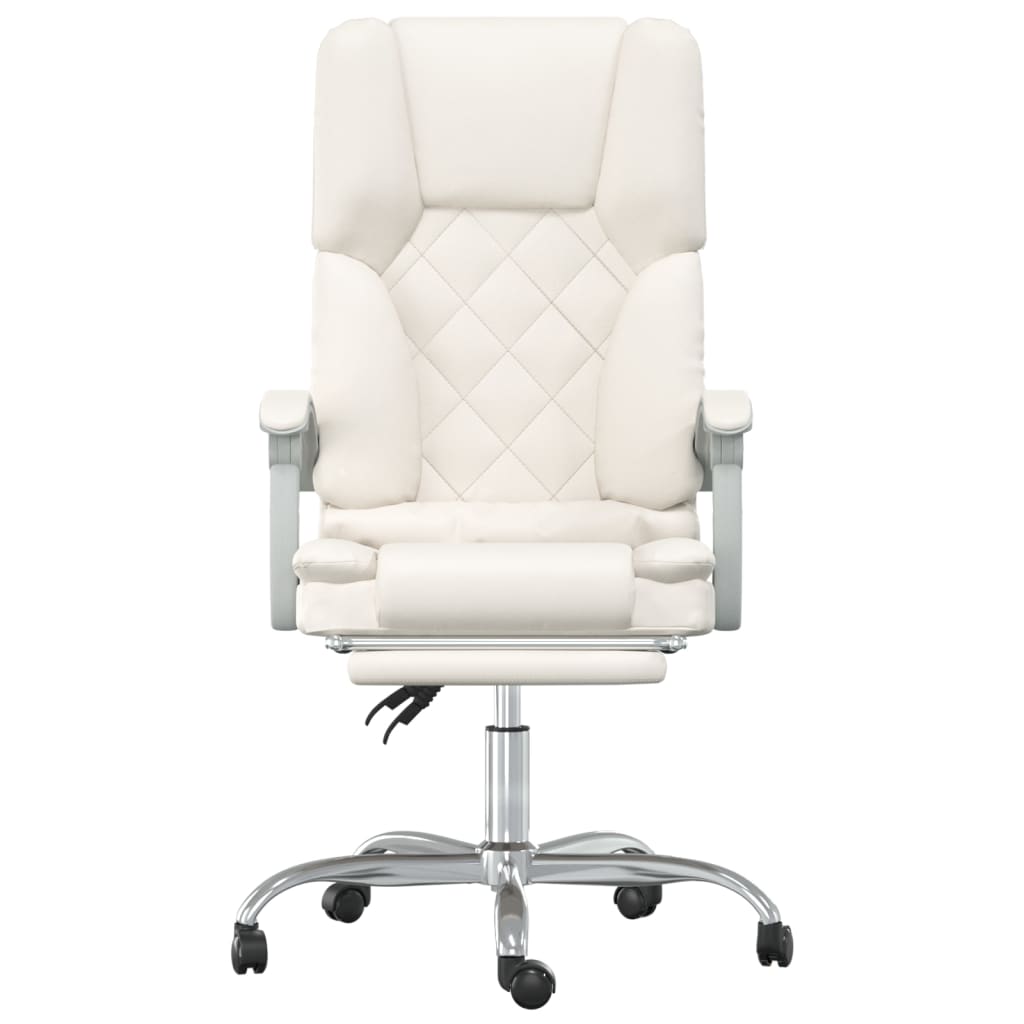 Kantoorstoel massage verstelbaar kunstleer crèmekleurig is nu te koop bij PeponiXL, paradijselijk wonen!