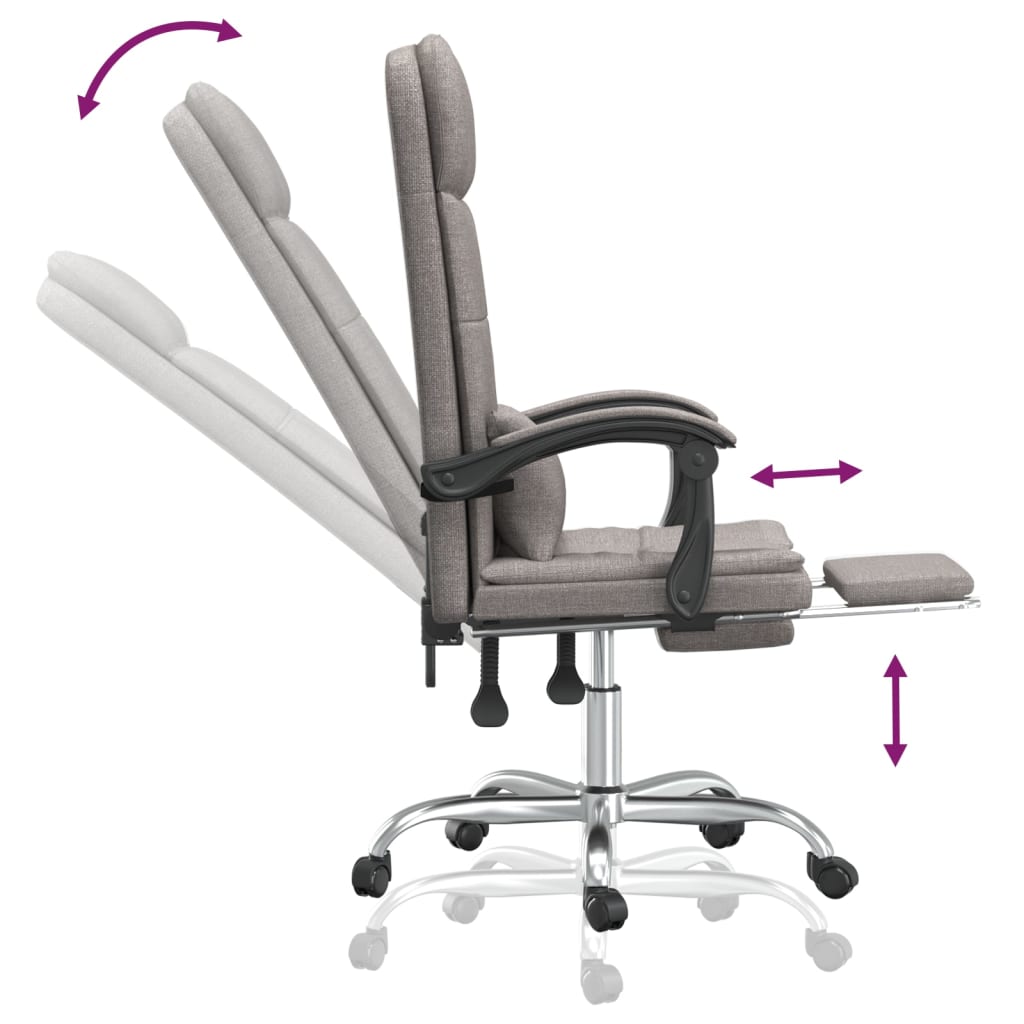 Kantoorstoel massage verstelbaar stof taupe is nu te koop bij PeponiXL, paradijselijk wonen!