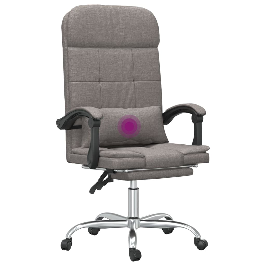Kantoorstoel massage verstelbaar stof taupe is nu te koop bij PeponiXL, paradijselijk wonen!