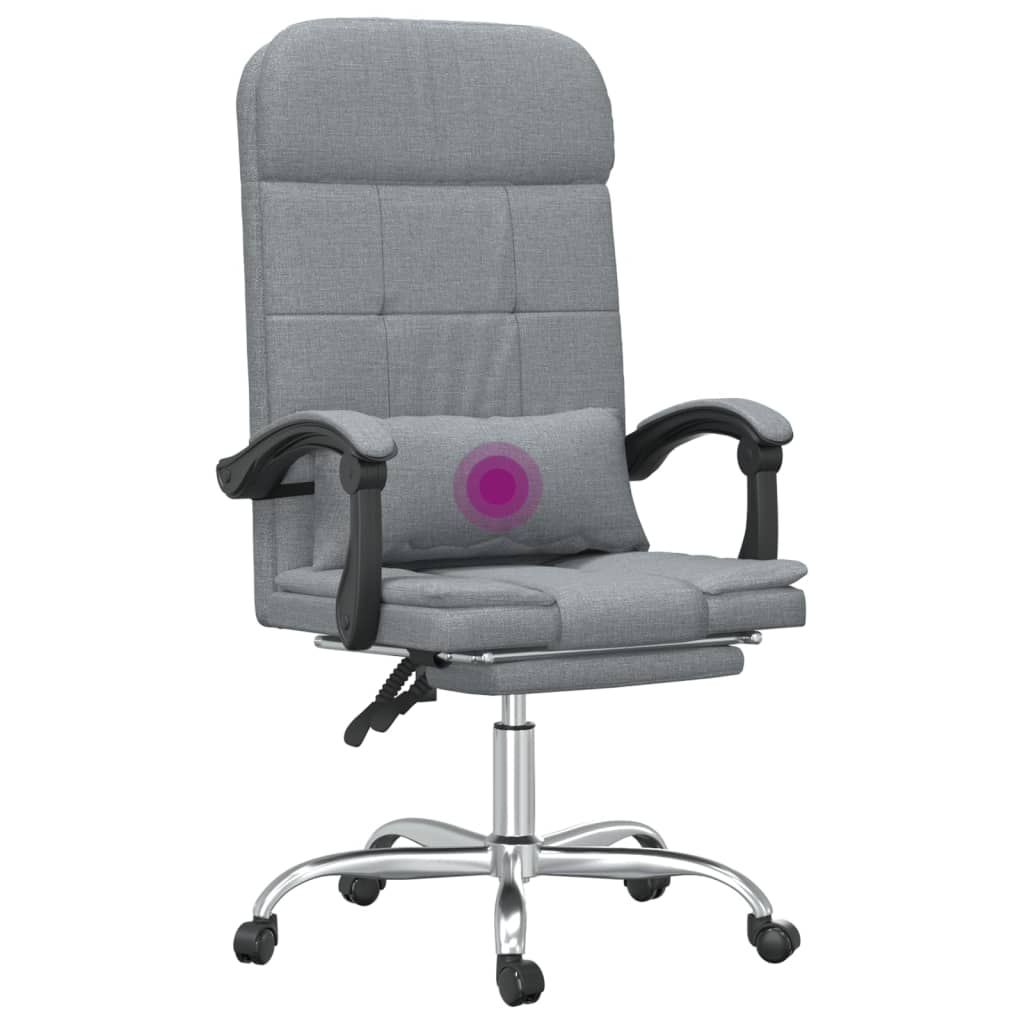 Kantoorstoel massage verstelbaar stof lichtgrijs is nu te koop bij PeponiXL, paradijselijk wonen!