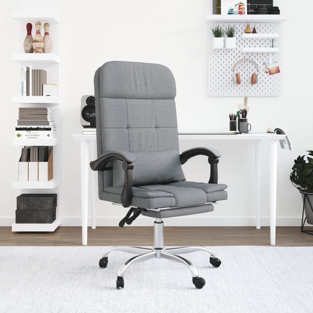 Kantoorstoel massage verstelbaar stof lichtgrijs is nu te koop bij PeponiXL, paradijselijk wonen!