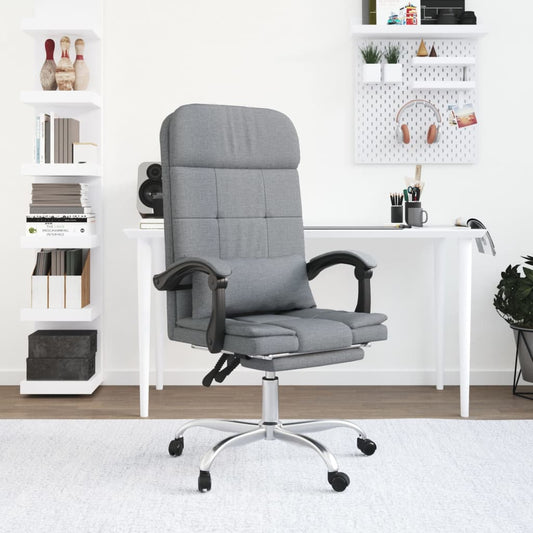 Kantoorstoel massage verstelbaar stof lichtgrijs is nu te koop bij PeponiXL, paradijselijk wonen!
